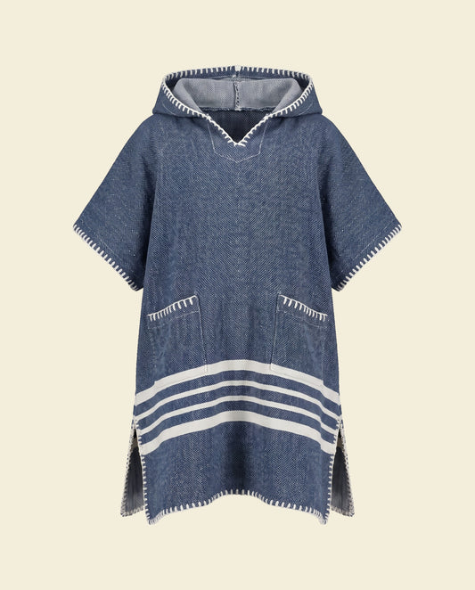 kinder strandponcho hamam navy - op kleur
