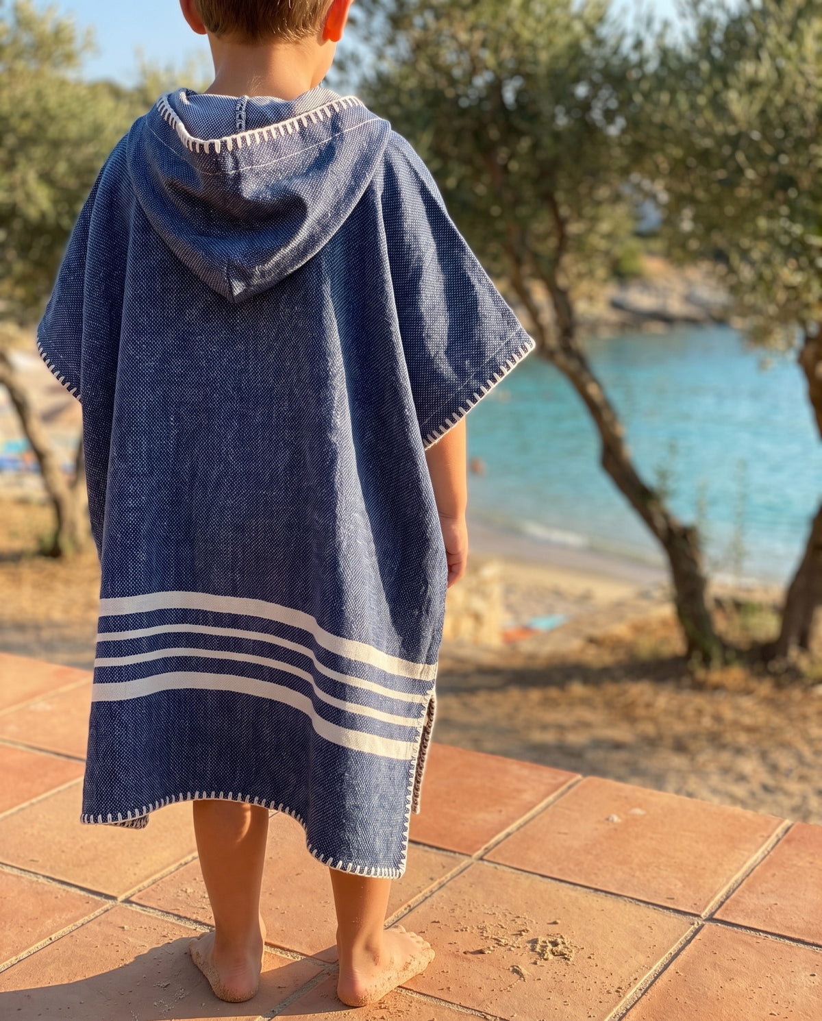 kinder strandponcho hamam navy - sfeer