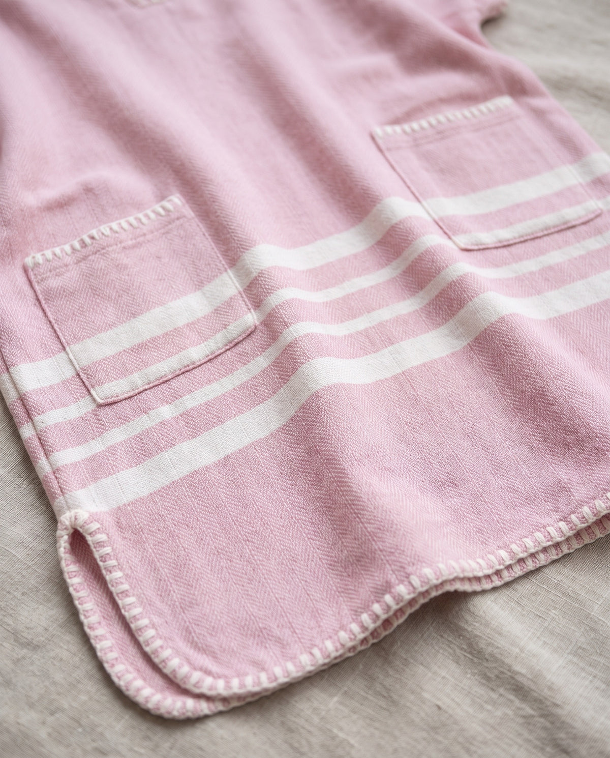 kinder strandponcho hamam rose pink - detail
