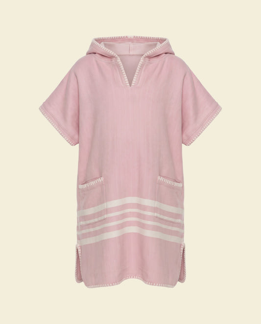 kinder strandponcho hamam rose pink - op kleur