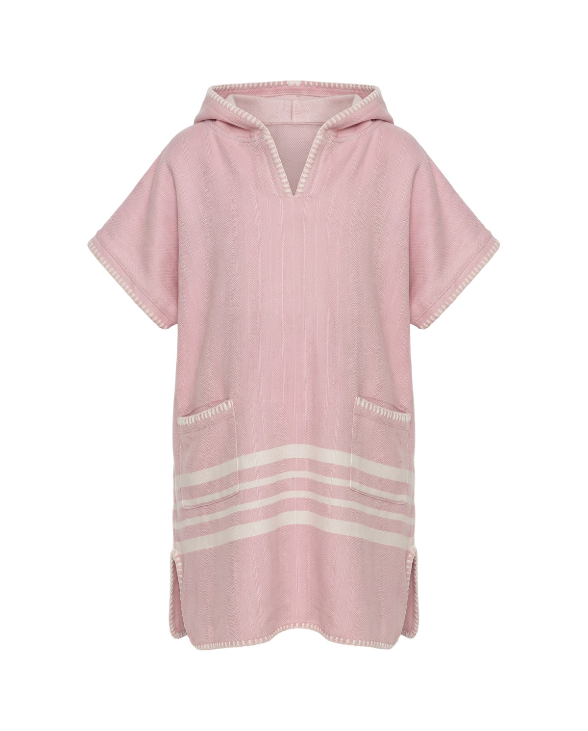 kinder strandponcho hamam rose pink - vrijstaand