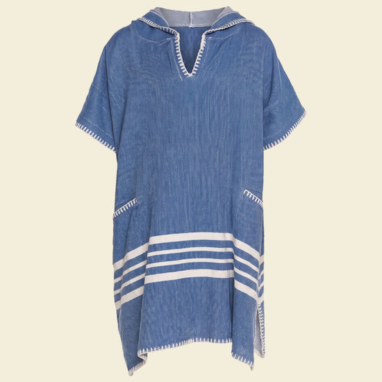 kinder strandponcho hamam royal blue - op kleur