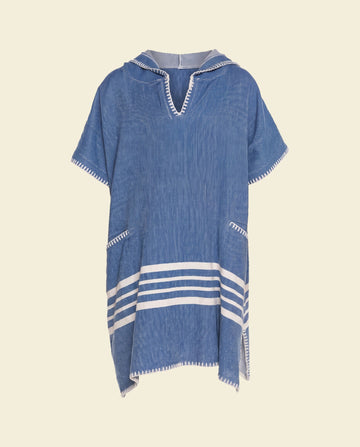 kinder strandponcho hamam royal blue - op kleur