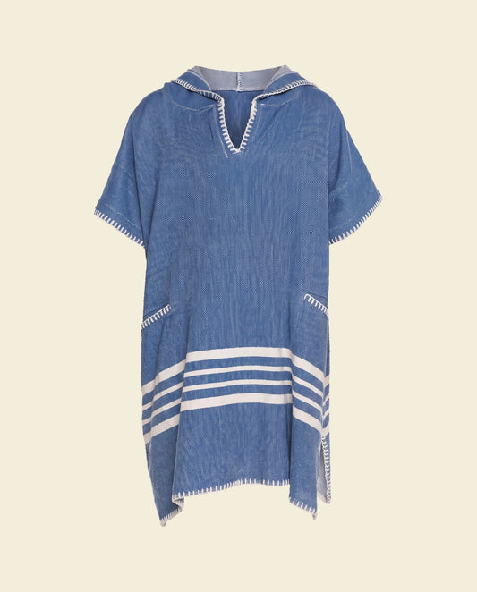 kinder strandponcho hamam royal blue - op kleur
