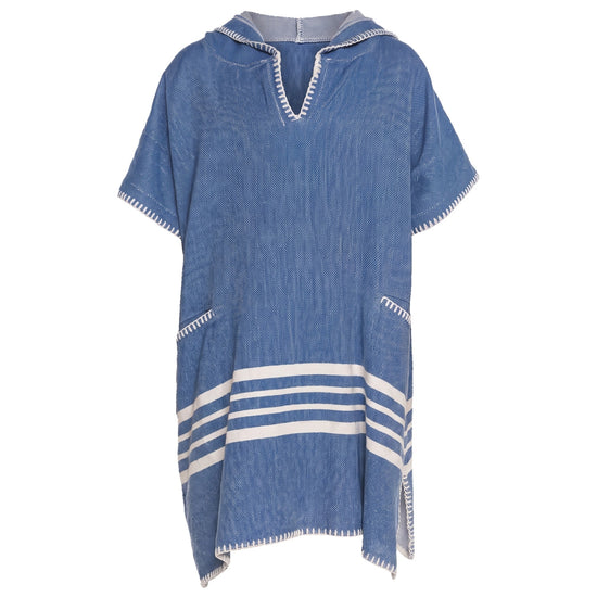 kinder strandponcho hamam royal blue - vrijstaand