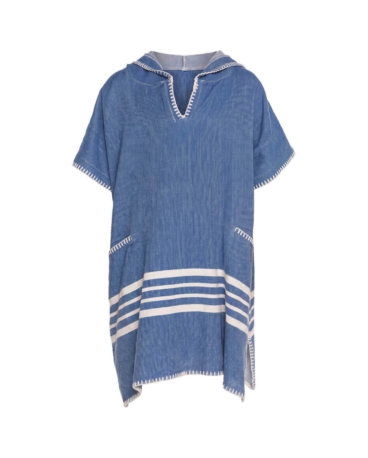 kinder strandponcho hamam royal blue - vrijstaand