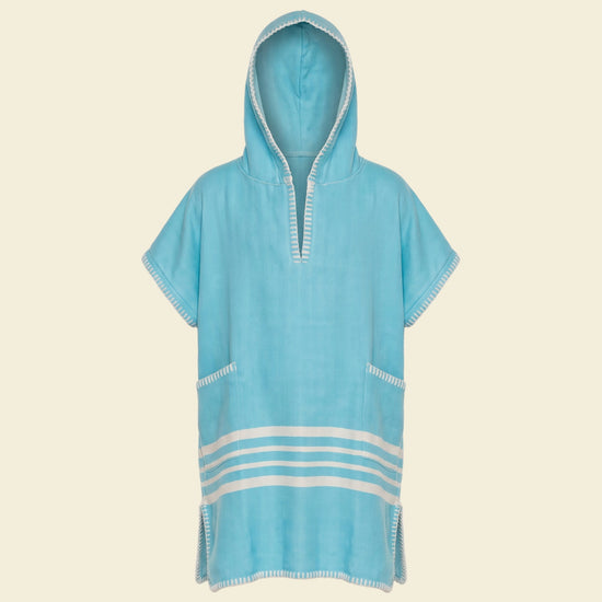 kinder strandponcho hamam turquoise - op kleur