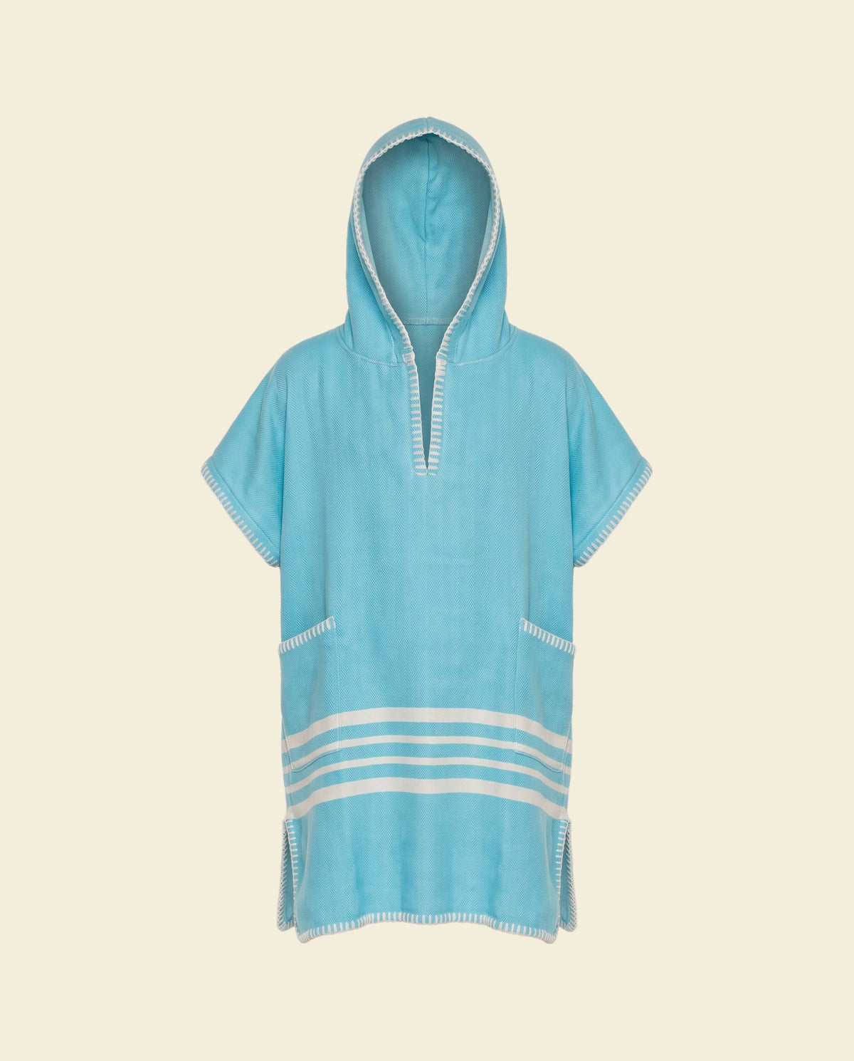 kinder strandponcho hamam turquoise - op kleur