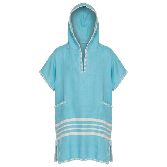 kinder strandponcho hamam turquoise - vrijstaand