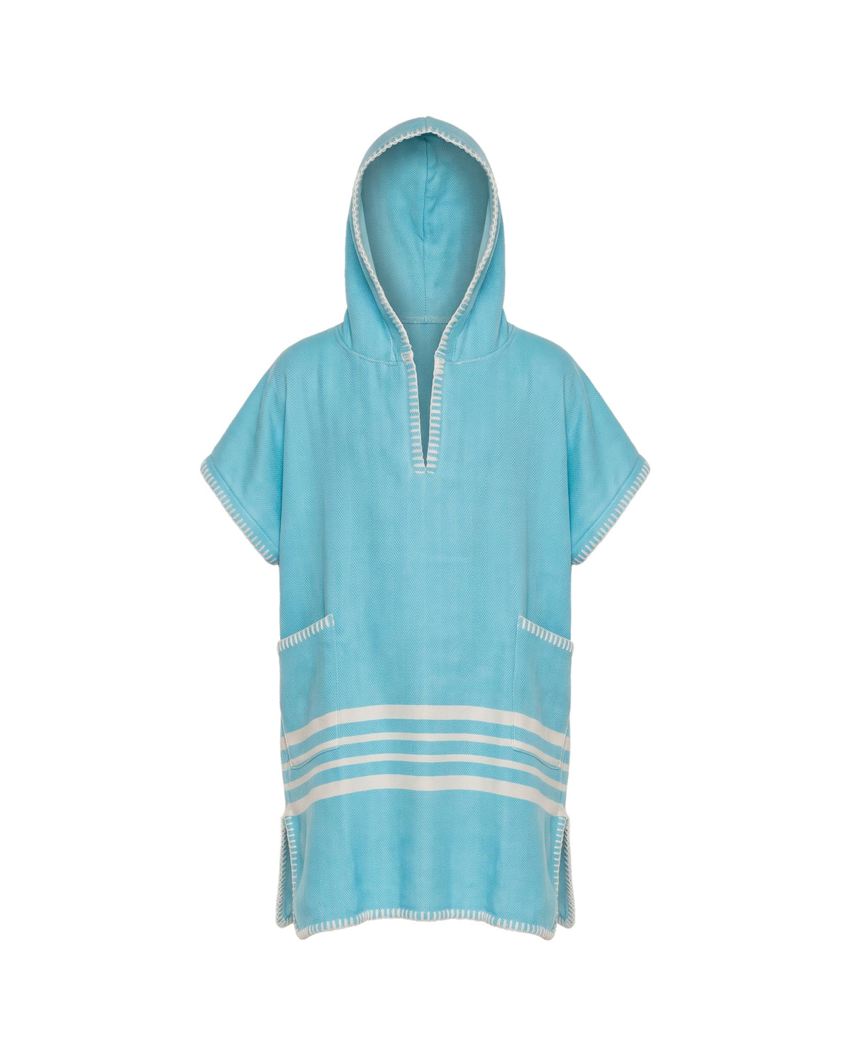 kinder strandponcho hamam turquoise - vrijstaand