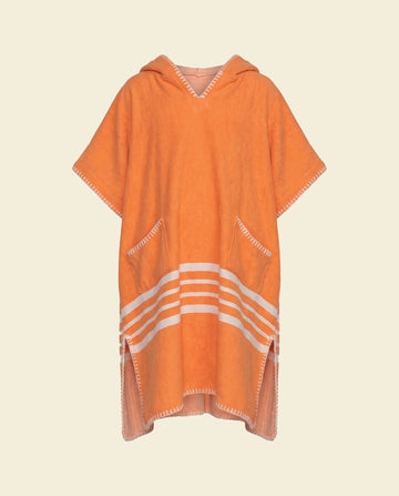 kinder strandponcho orange
