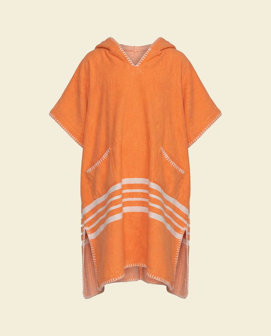 kinder strandponcho orange - op kleur