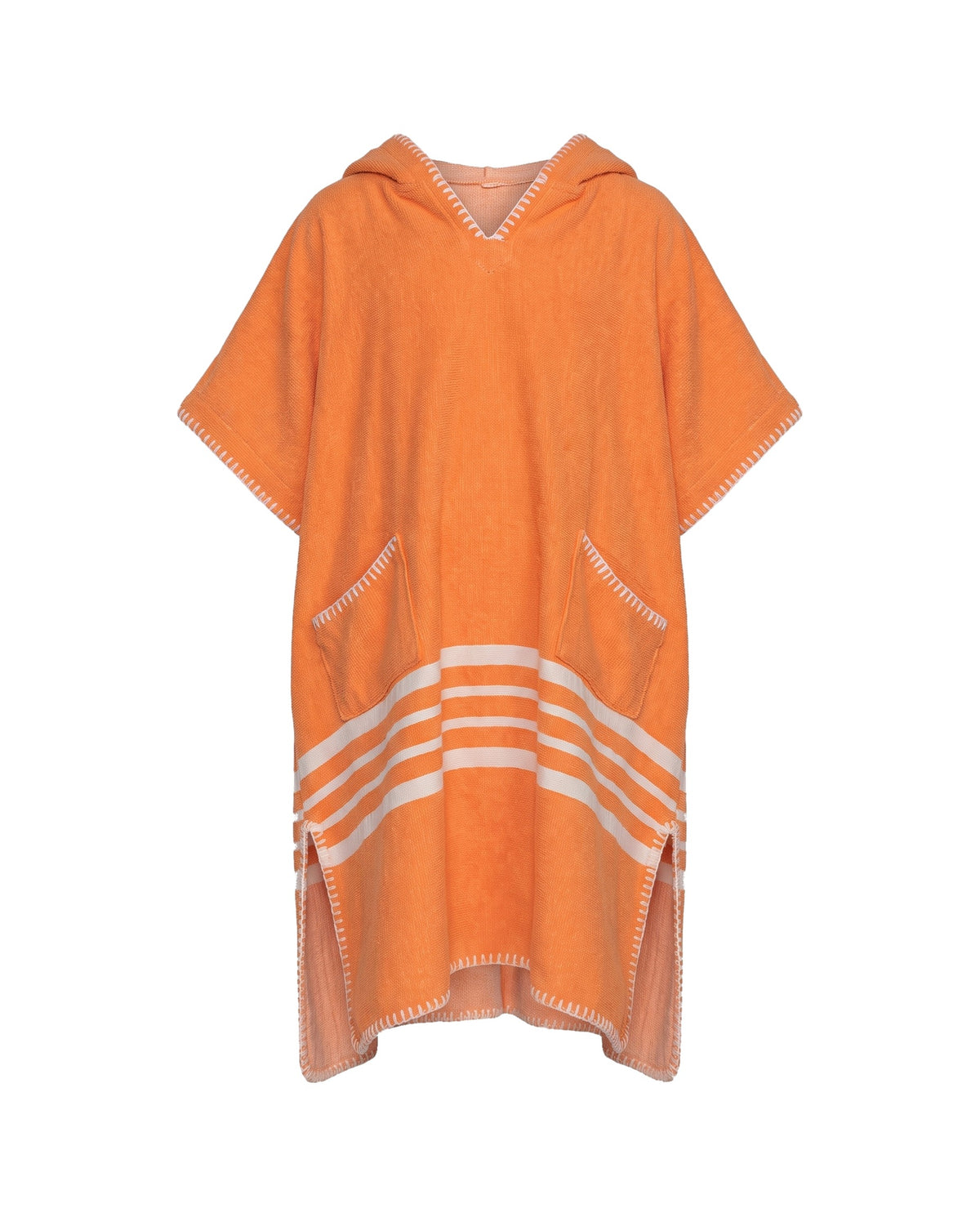 kinder strandponcho orange - vrijstaand
