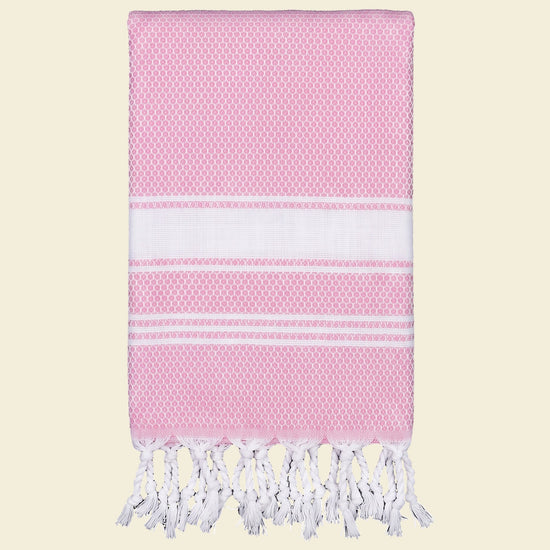 kleine hamamdoek honingraat roze - op kleur
