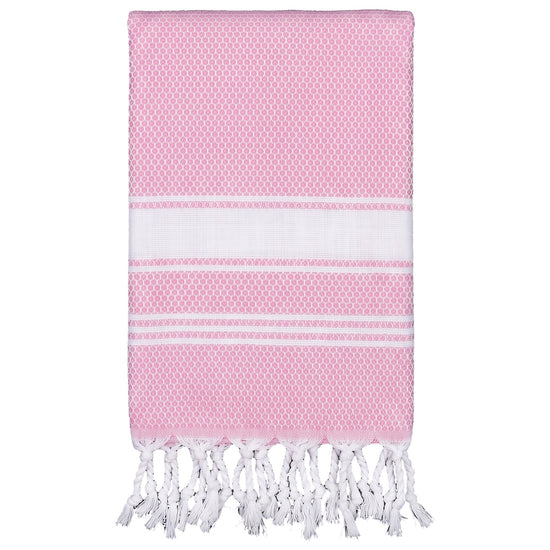 kleine hamamdoek honingraat roze - vrijstaand