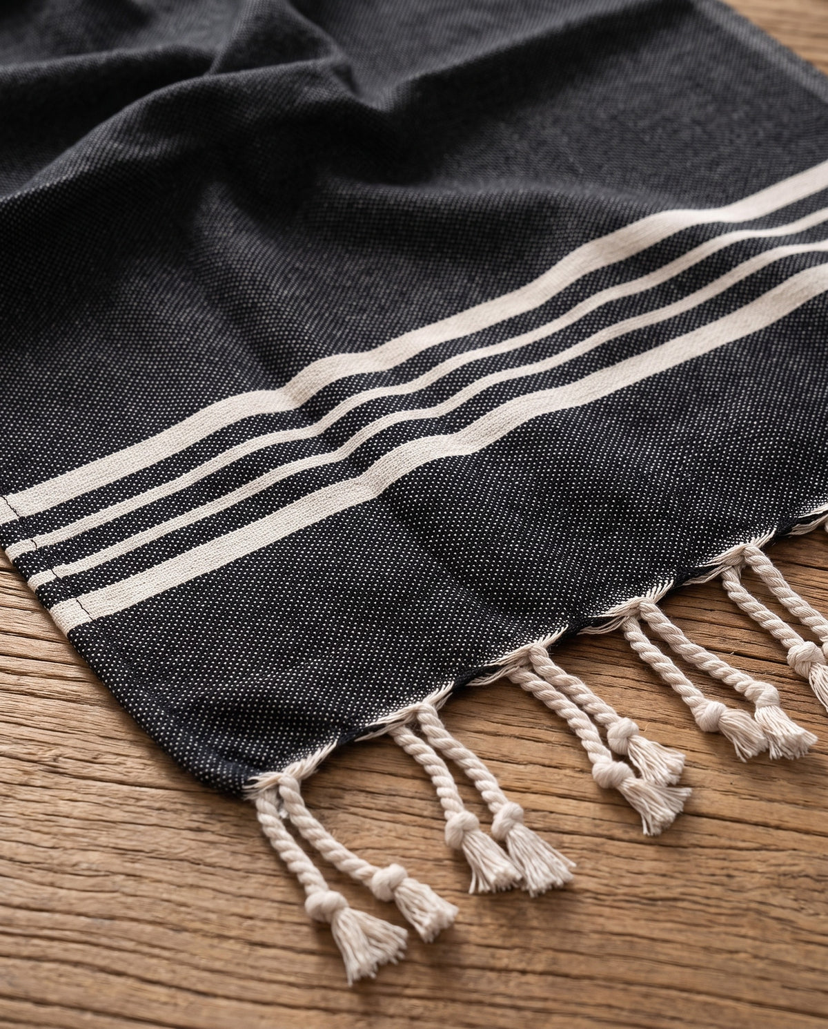 kleine hamamdoek Krem Sultan black - detail