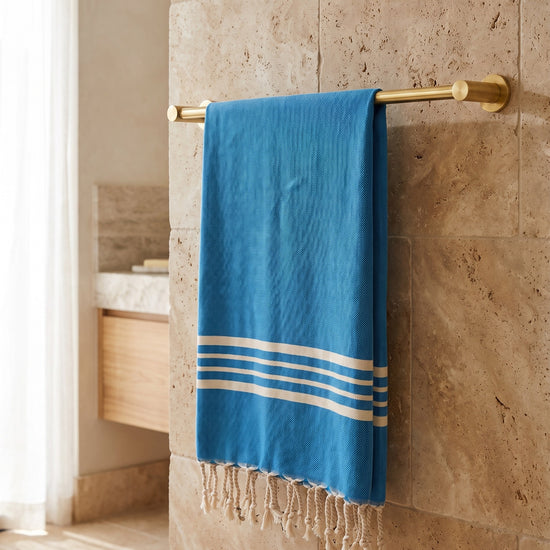 kleine hamamdoek Krem Sultan blue - sfeer
