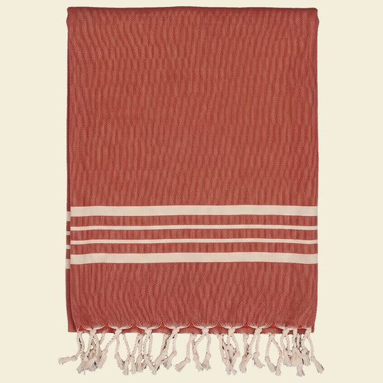 kleine hamamdoek Krem Sultan brick red - op kleur