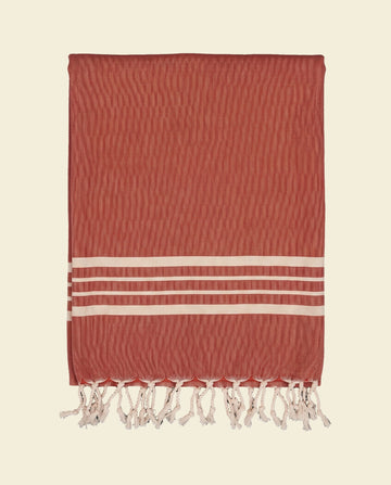 kleine hamamdoek Krem Sultan brick red - op kleur