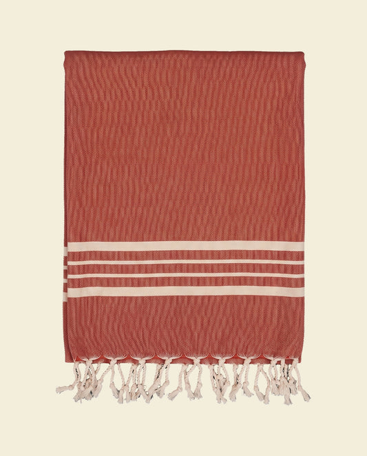 kleine hamamdoek Krem Sultan brick red - op kleur