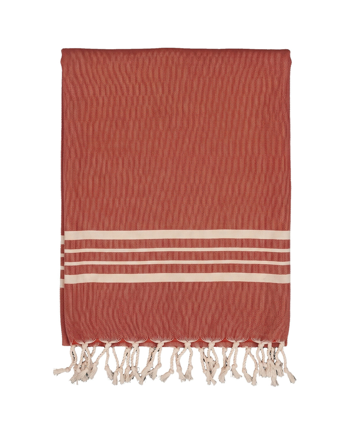kleine hamamdoek Krem Sultan brick red - vrijstaand