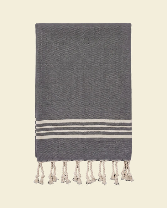 kleine hamamdoek Krem Sultan dark grey - op kleur