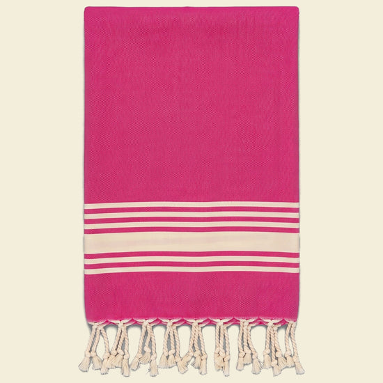 kleine hamamdoek Krem Sultan fuchsia - op kleur