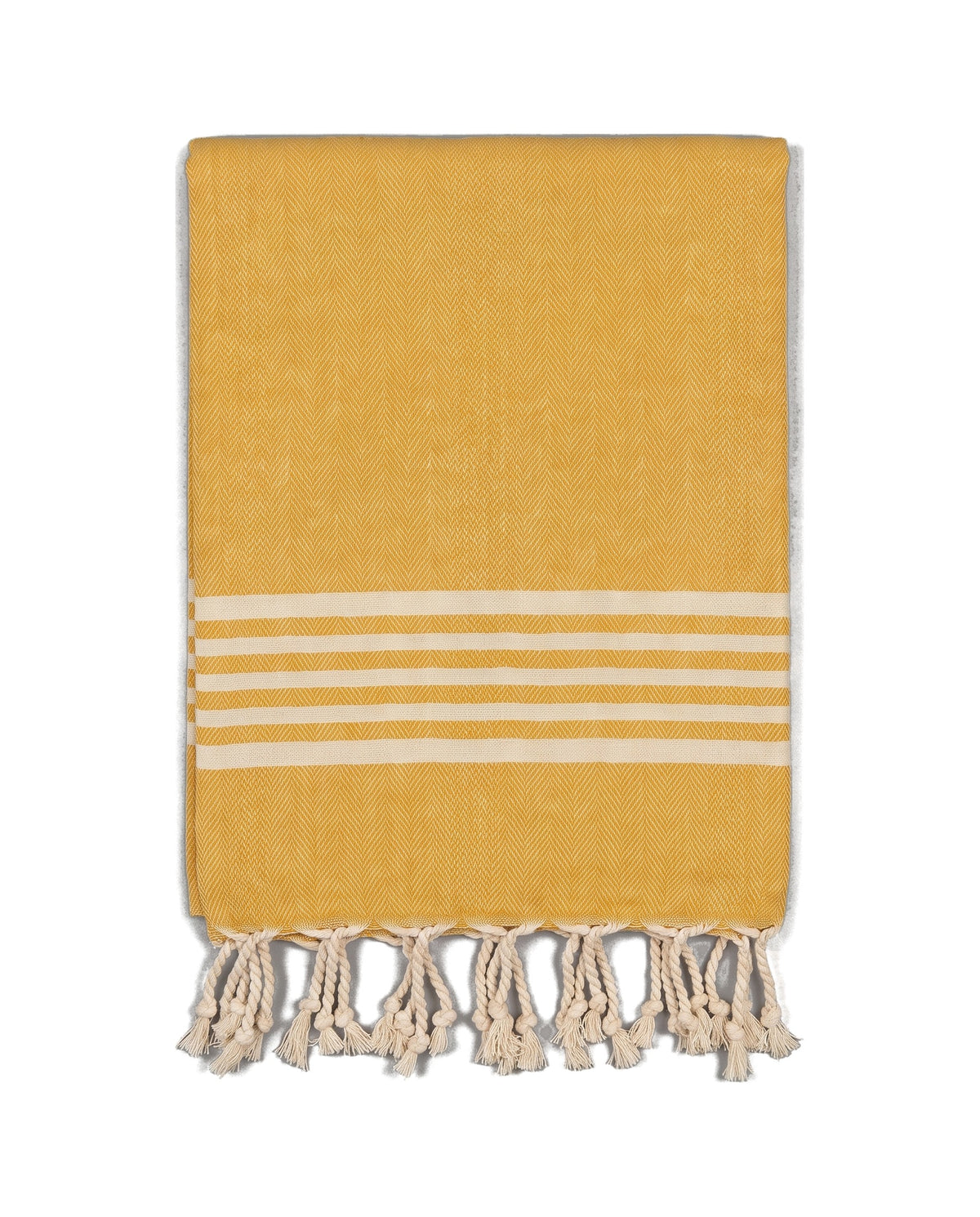 kleine hamamdoek Krem Sultan mustard yellow - vrijstaand