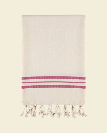 kleine hamamdoek Krem Sultan natural fuchsia