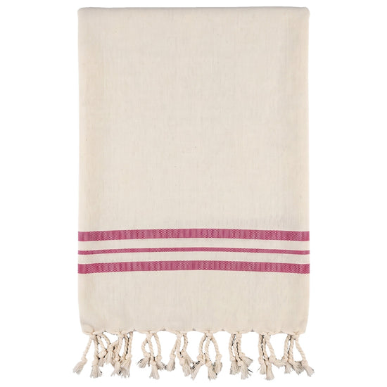 kleine hamamdoek Krem Sultan natural fuchsia - vrijstaand