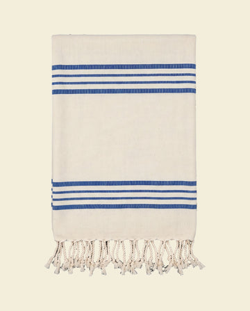 kleine hamamdoek Krem Sultan natural royal blue - op kleur