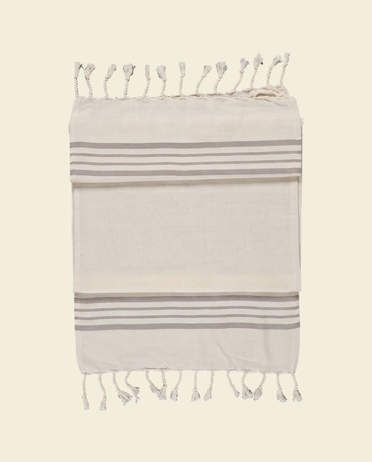 kleine hamamdoek Krem Sultan natural taupe - op kleur