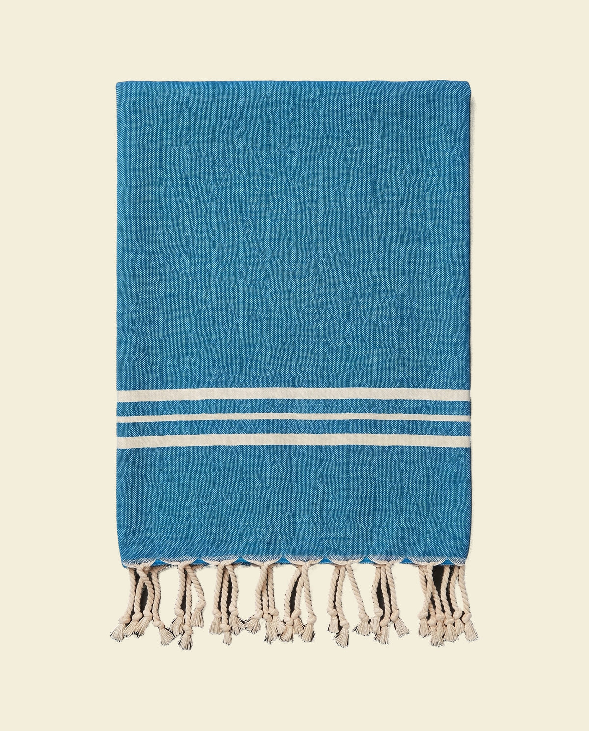 kleine hamamdoek Krem Sultan petrol  blue - op kleur