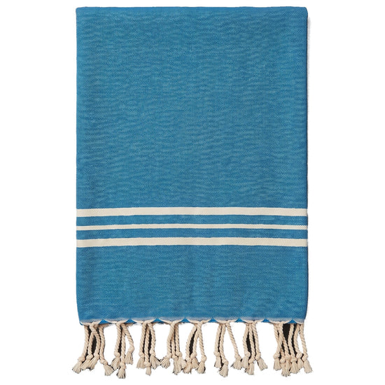 kleine hamamdoek Krem Sultan petrol  blue - vrijstaand