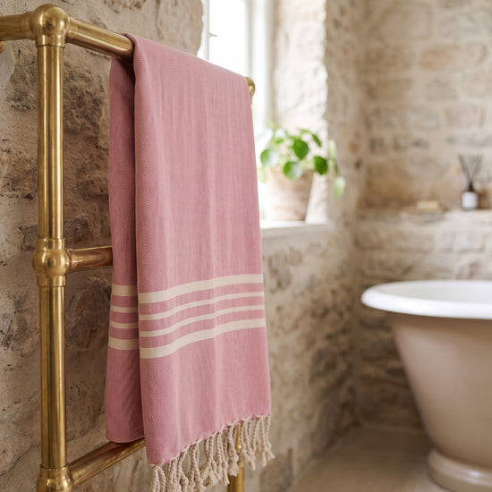 kleine hamamdoek Krem Sultan rose pink - sfeer