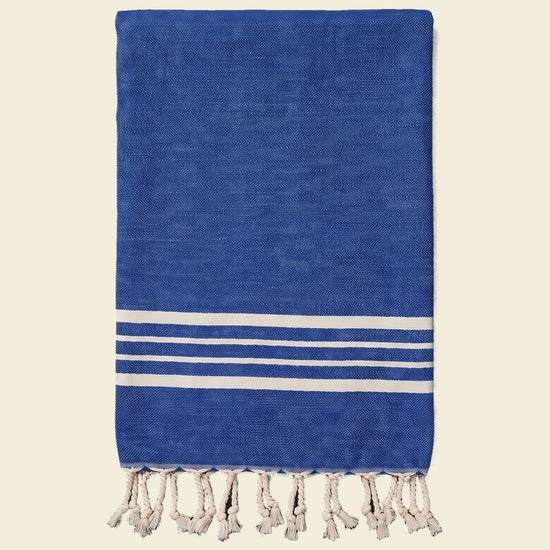 kleine hamamdoek Krem Sultan royal blue - op kleur