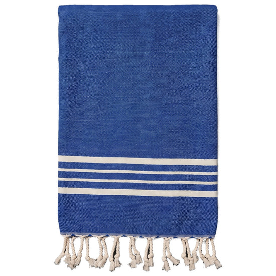kleine hamamdoek Krem Sultan royal blue - vrijstaand