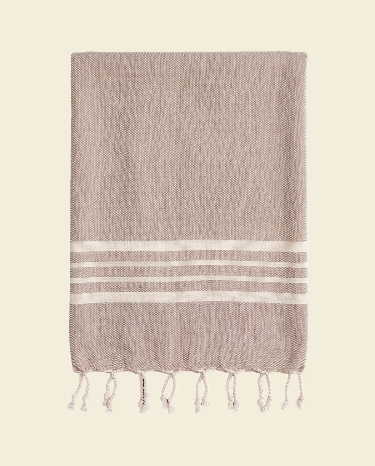 kleine hamamdoek Krem Sultan taupe - op kleur