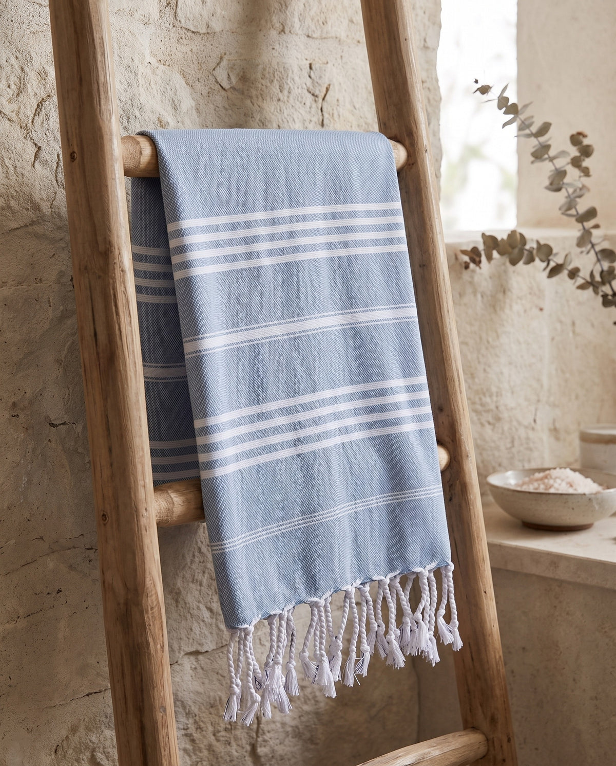 kleine hamamdoek Leyla air blue - sfeer