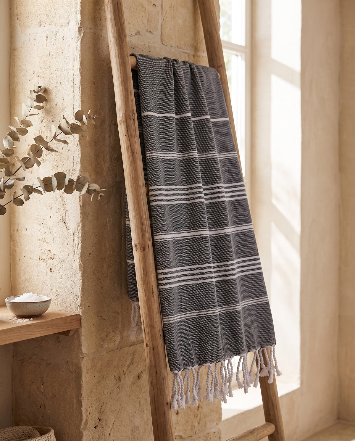 kleine hamamdoek Leyla black - sfeer