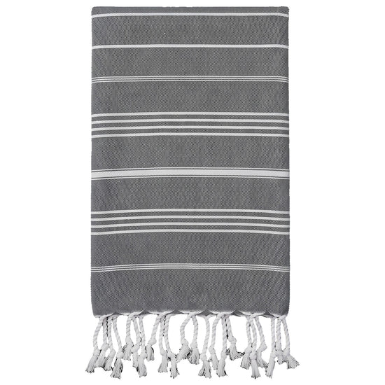 kleine hamamdoek Leyla dark grey - vrijstaand