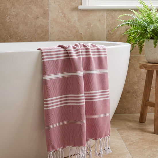 kleine hamamdoek Leyla dusty rose - sfeer