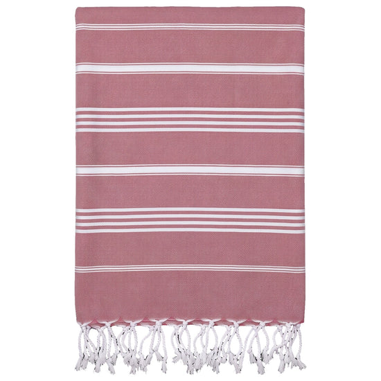 kleine hamamdoek Leyla dusty rose - vrijstaand