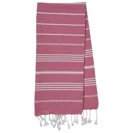 kleine hamamdoek Leyla fuchsia - vrijstaand
