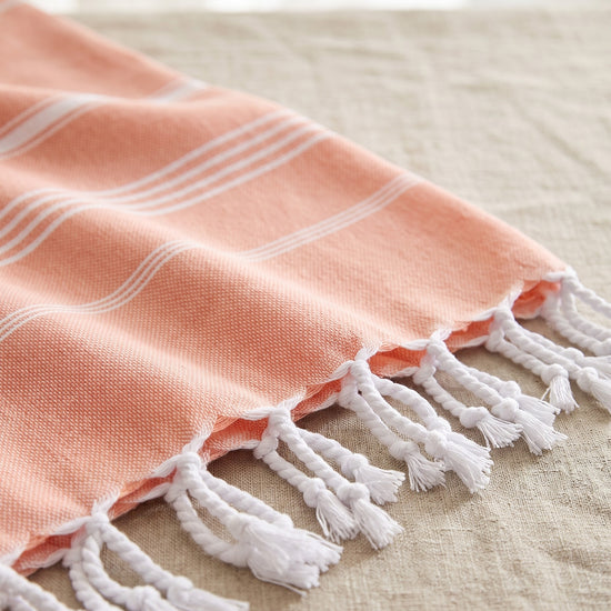 kleine hamamdoek Leyla melon - detail
