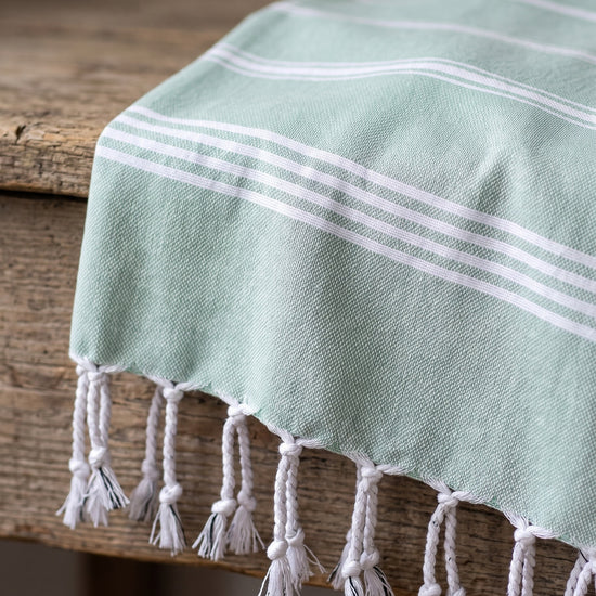 kleine hamamdoek Leyla mint - detail