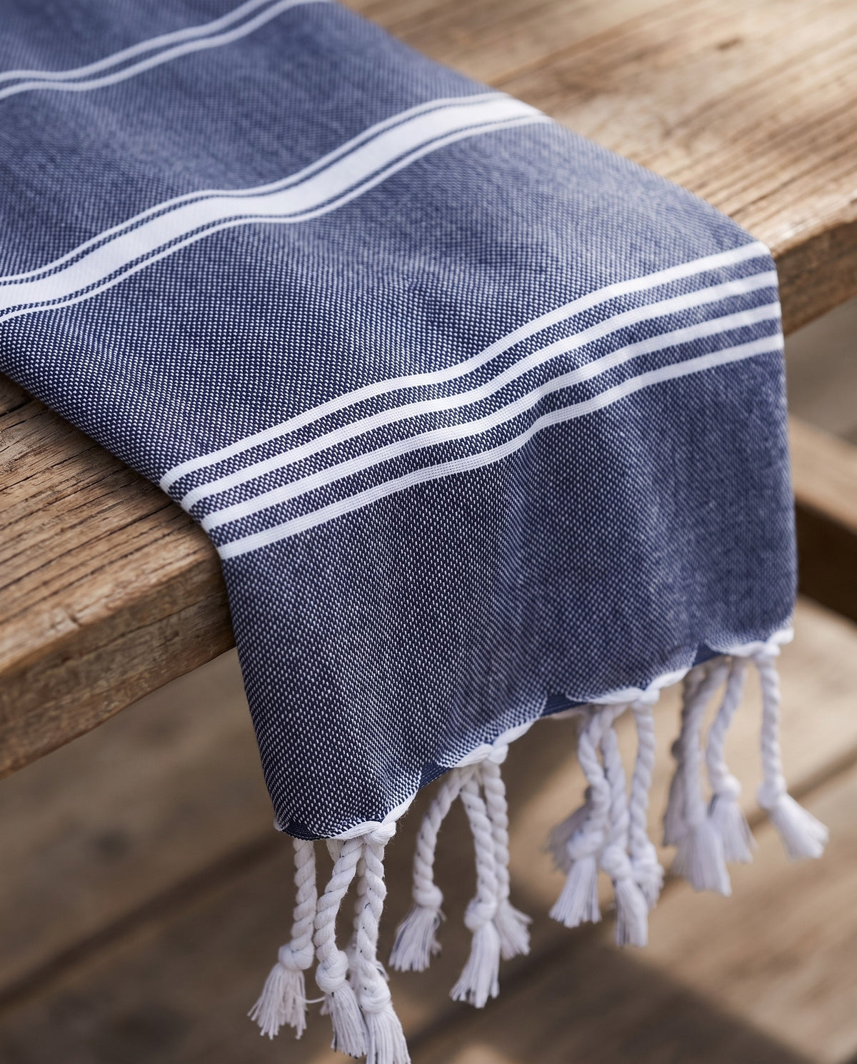 kleine hamamdoek Leyla navy - detail