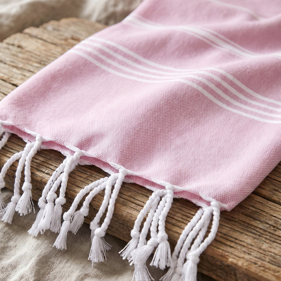 kleine hamamdoek Leyla pink - detail