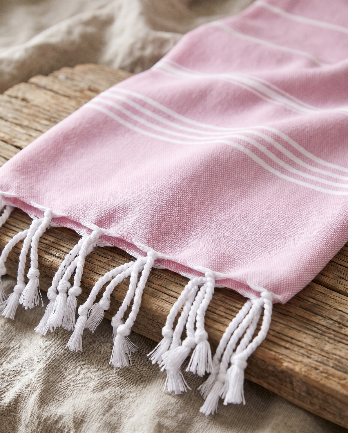 kleine hamamdoek Leyla pink - detail