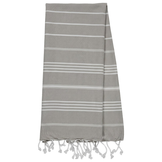 kleine hamamdoek Leyla taupe - vrijstaand
